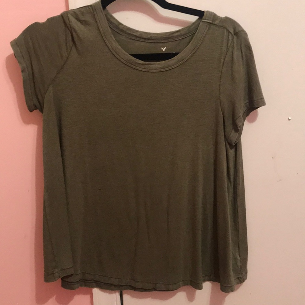 Green flowy top